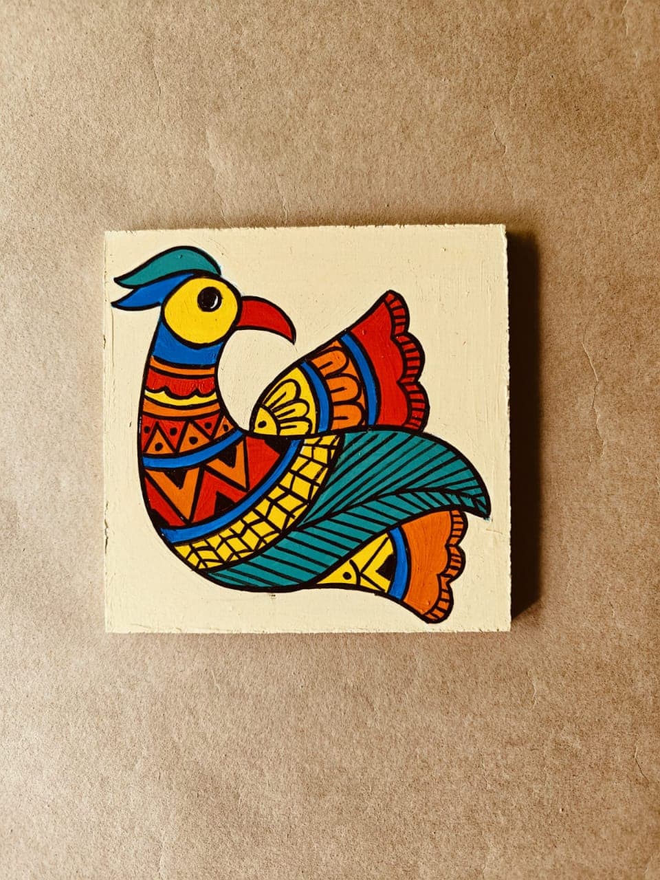 Madhubani Bird Coaster